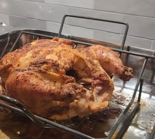 Golden Bird Roast Chicken with Pan Gravy & Roasted Veggies
