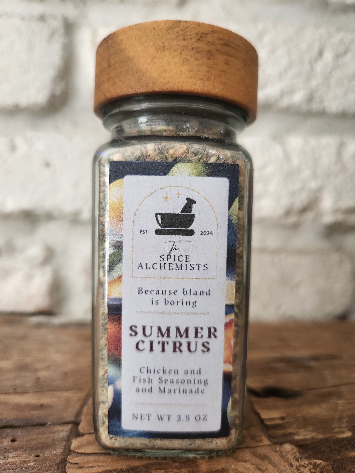 Summer Citrus Seasoning & Marinade: Sunshine in Every Bite (Chicken or Fish!) - 2.5 oz eco-friendly glass jar