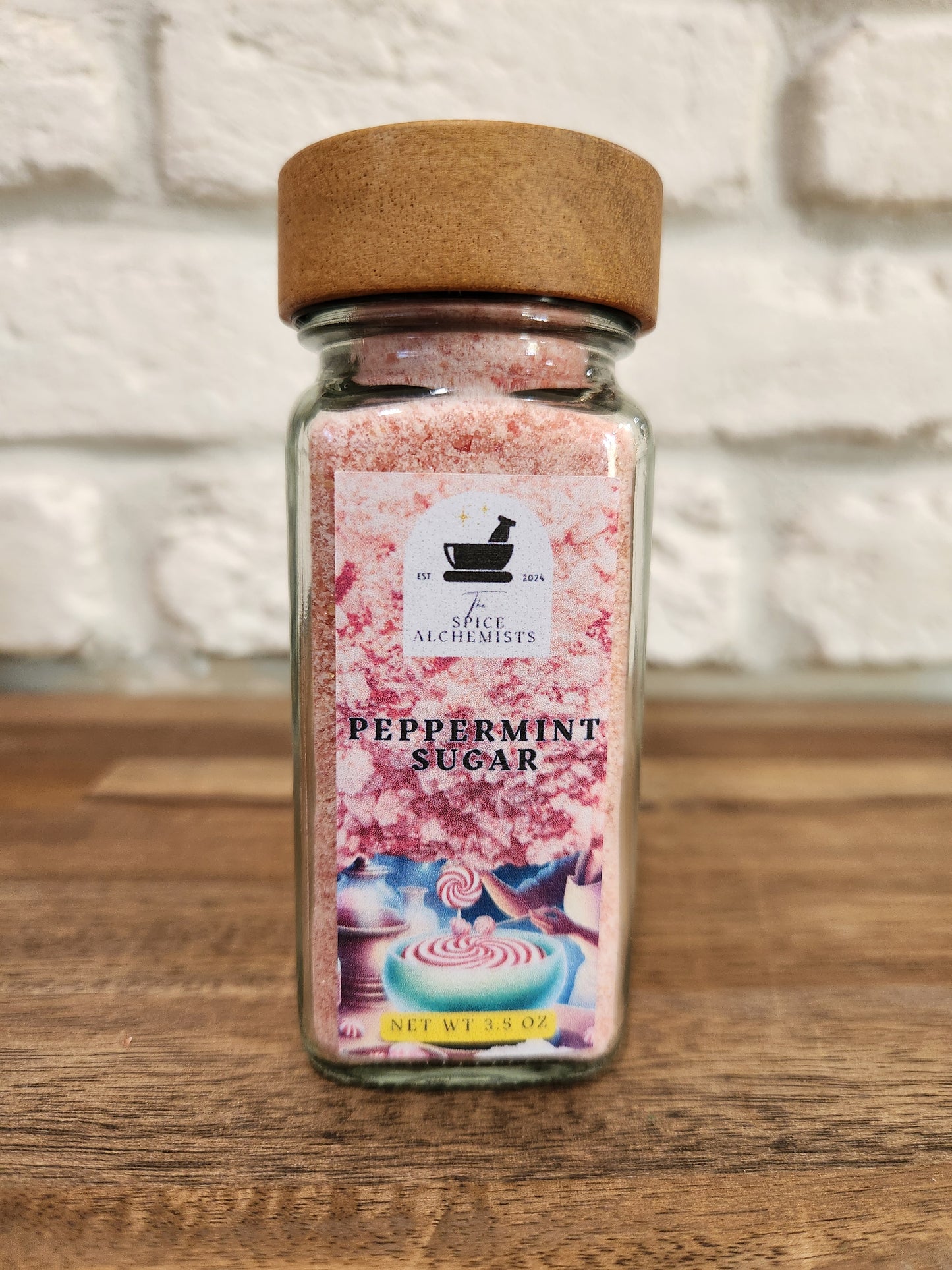 Peppermint Finishing Sugar - 3.5 oz Jar