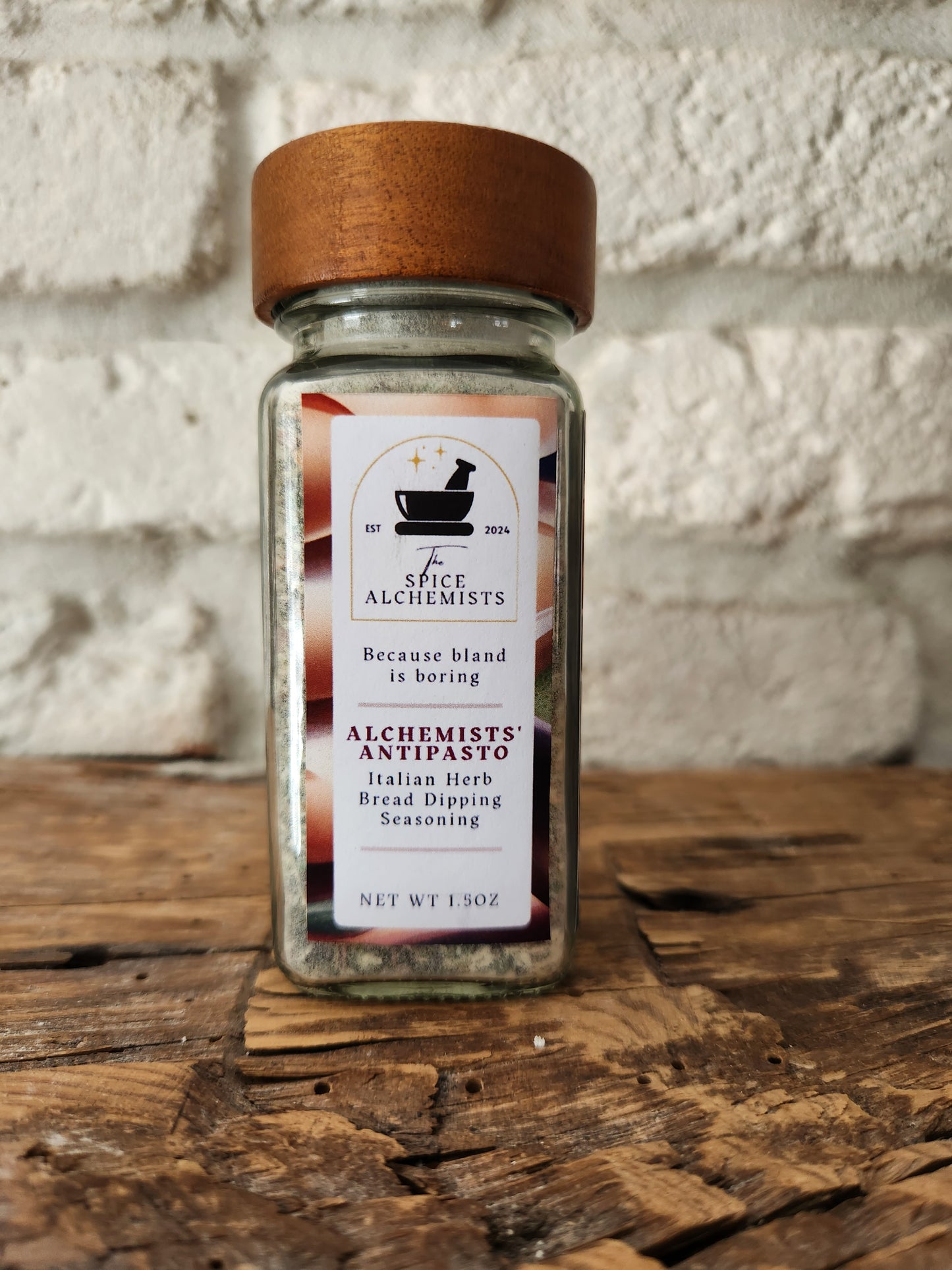 Alchemists' Antipasto - Italian Herb Bread Dipping Seasoning - 1.5 OZ Jar