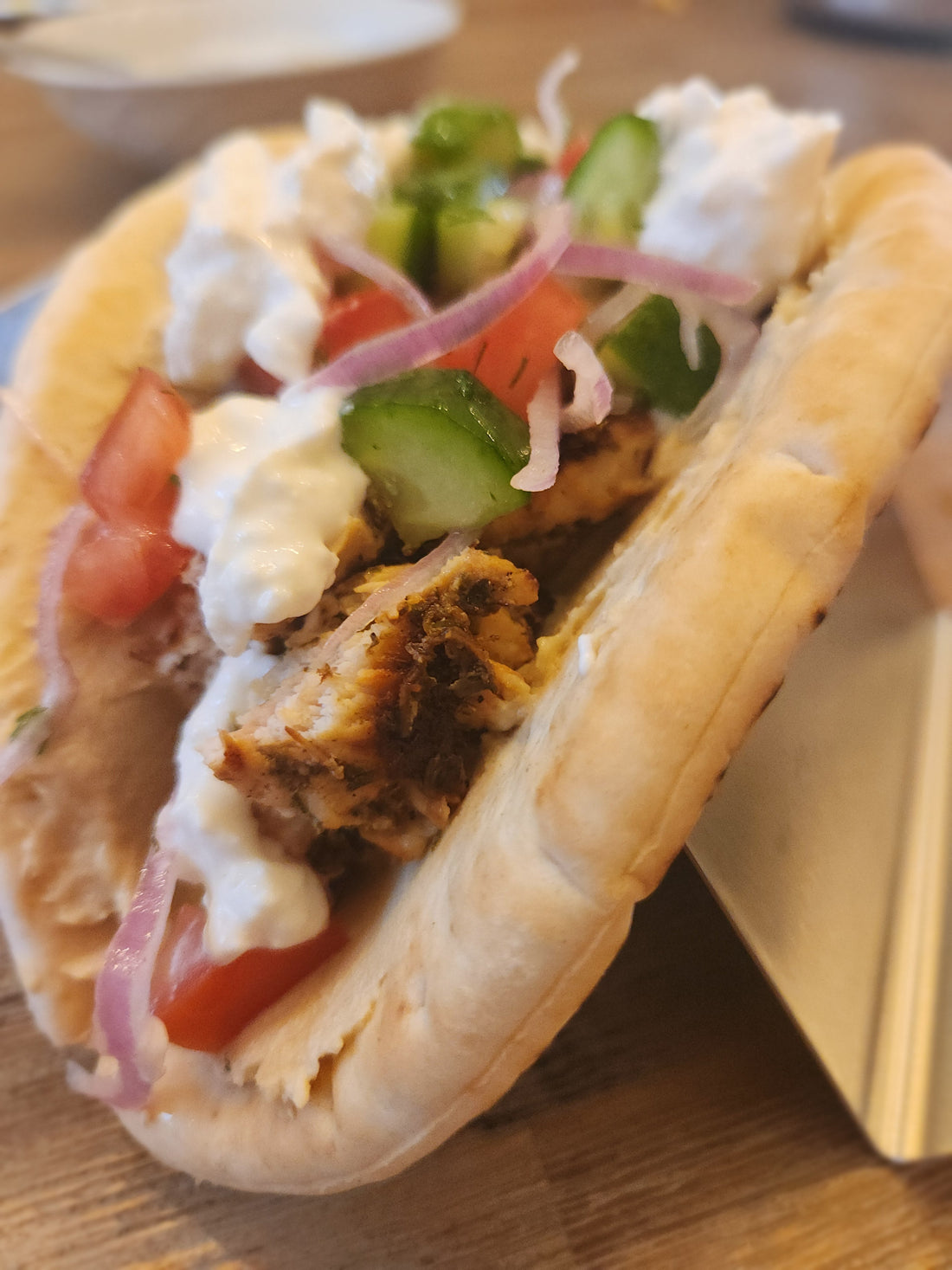Greek Chicken Kabob Pita Wraps