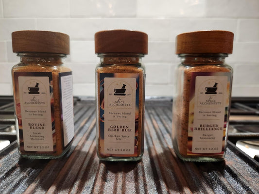 Dad's Grill Warrior Bundle | 3 Premium Spice Blends | Steak Seasoning Marinade, Burger Seasoning, and Chicken Dry Rub.